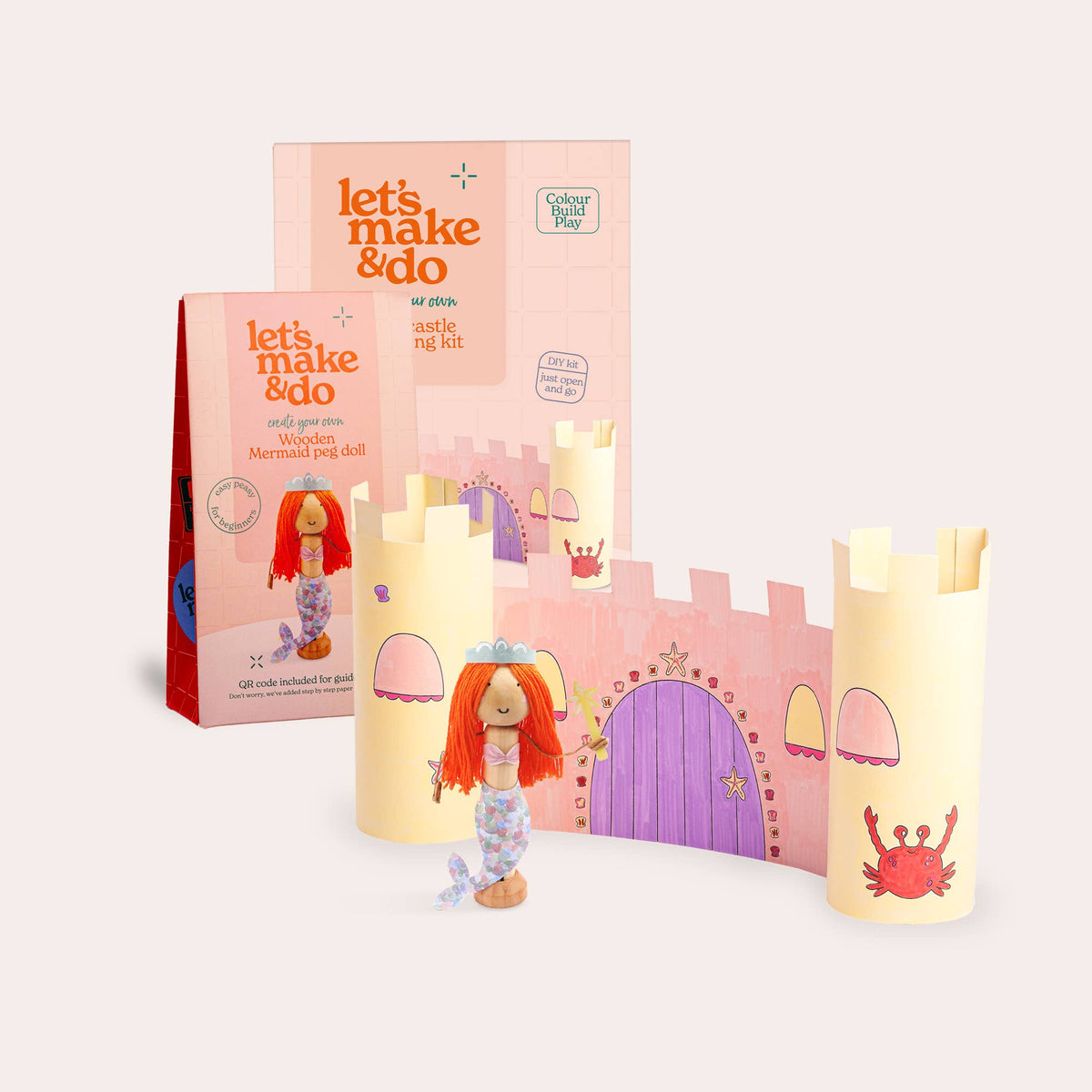 Mermaid Craft Bundle | Mermaid Peg Doll & Sandcastle Kit