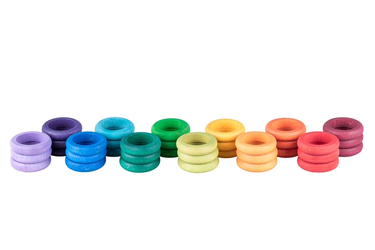 36 Rainbow Rings in 12 Colours