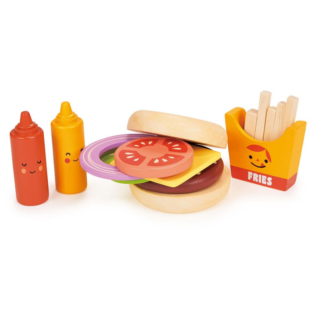 Froglet Toys Take-out burger set with realistic details
