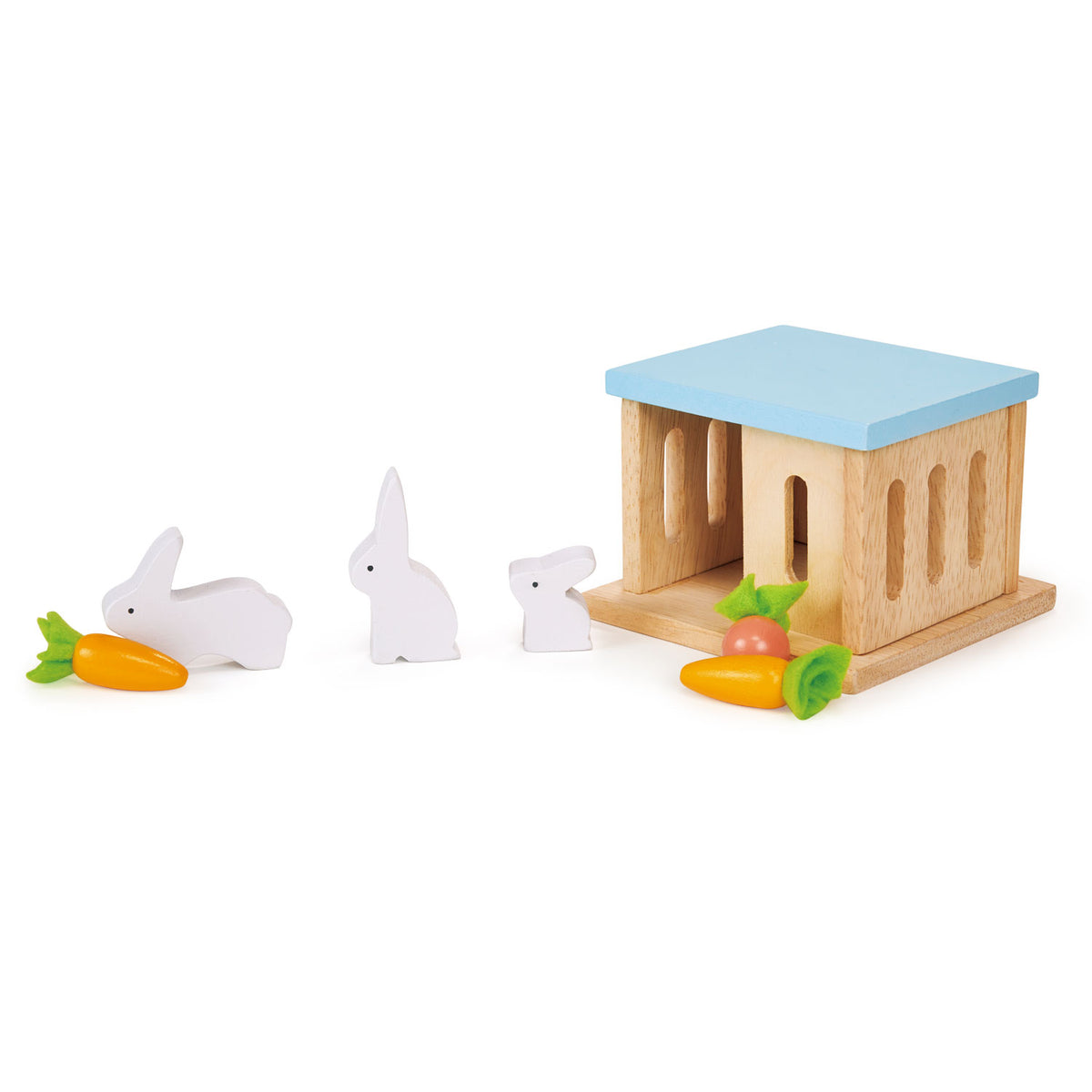 Mentari Dolls House Rabbit Hutch Pet Set