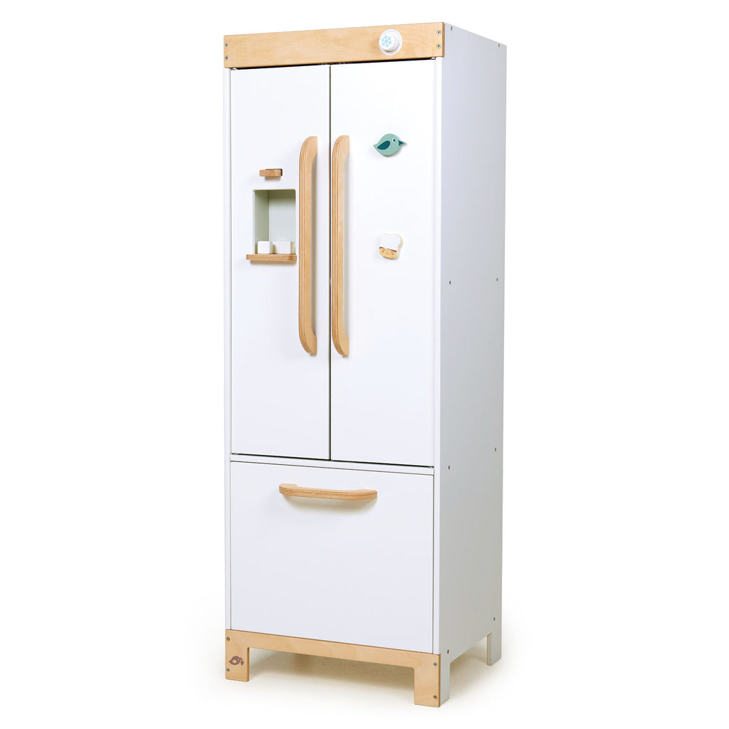 Tenderleaf wooden refrigerator toy for pretend kitchen play, from Froglet Toys

