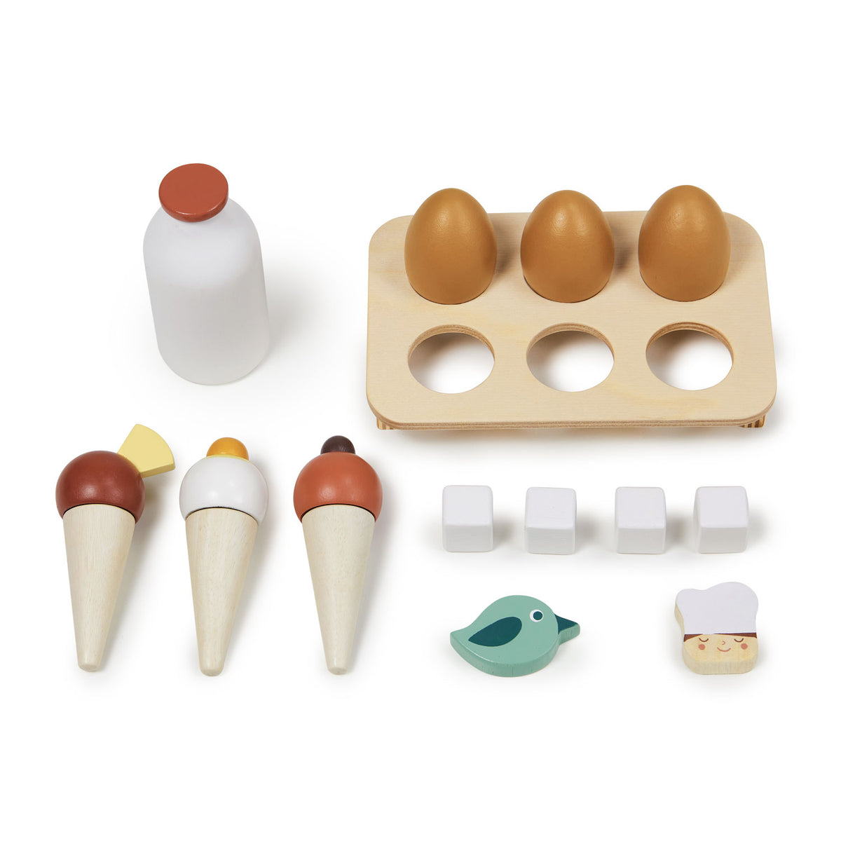 Tenderleaf wooden refrigerator toy for pretend kitchen play, from Froglet Toys
