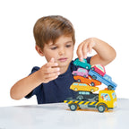 Stacking cars wooden toy set for imaginative play, from Froglet Toys
