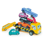 Stacking cars wooden toy set for imaginative play, from Froglet Toys
