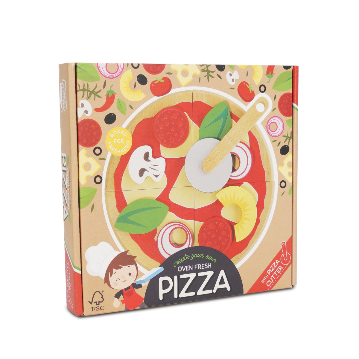 Le Toy Van Pizza and Toppings with Slice Cutter