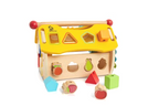 Interactive wooden activity house for toddler play - Froglet Toys

